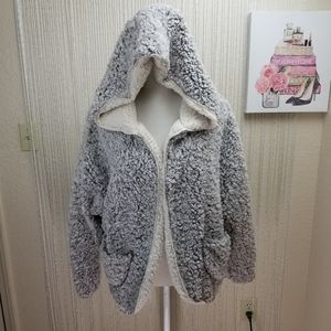 Sweet Rain fleece cardigan hooded